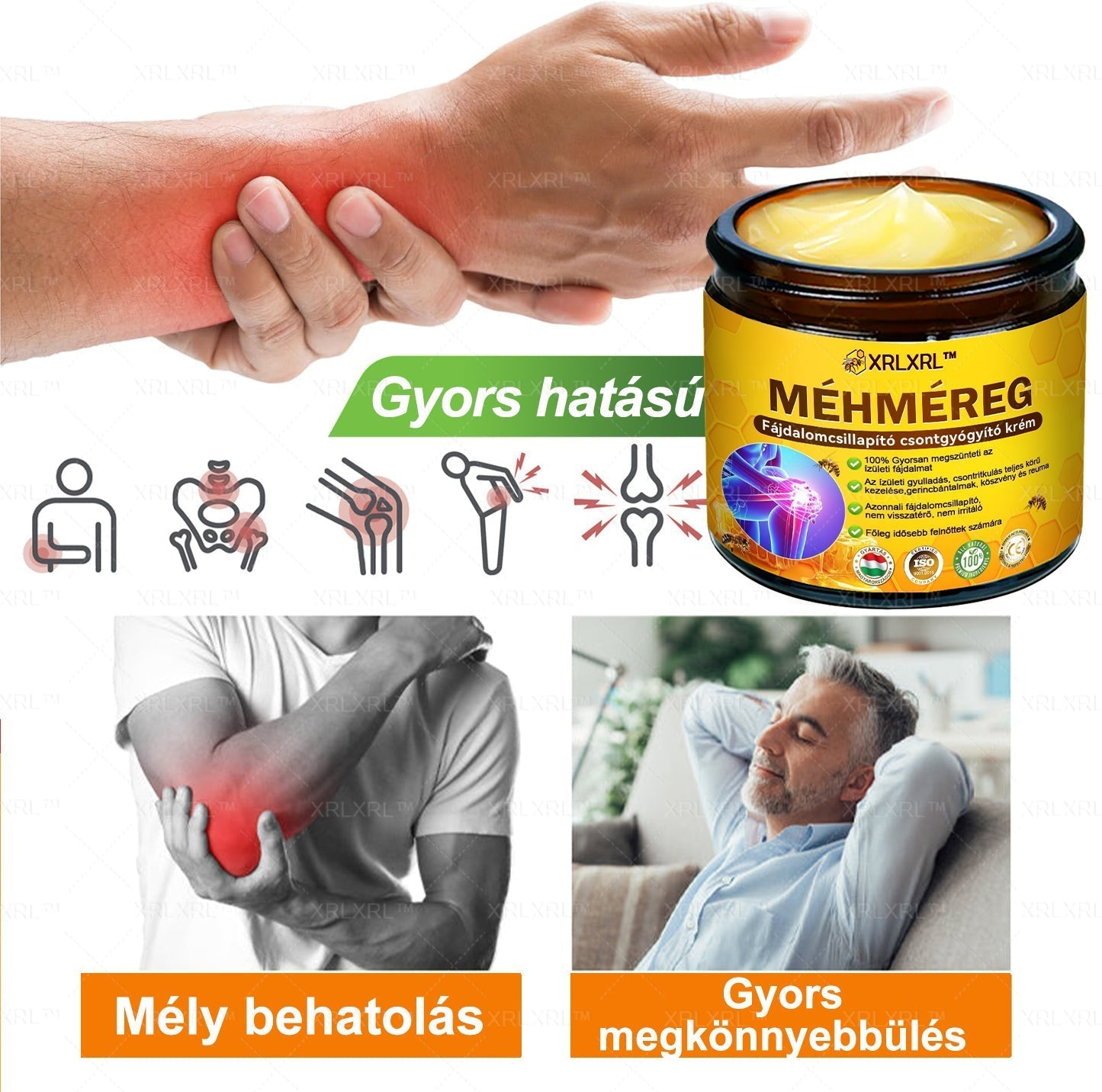 𝑿𝑹𝑳𝑿𝑹𝑳®🧑‍⚕️ Botulinum Toxin és Méhméreg Fájdalomcsillapító Csontgyógyító Krém (Felnőttek és idősek számára)