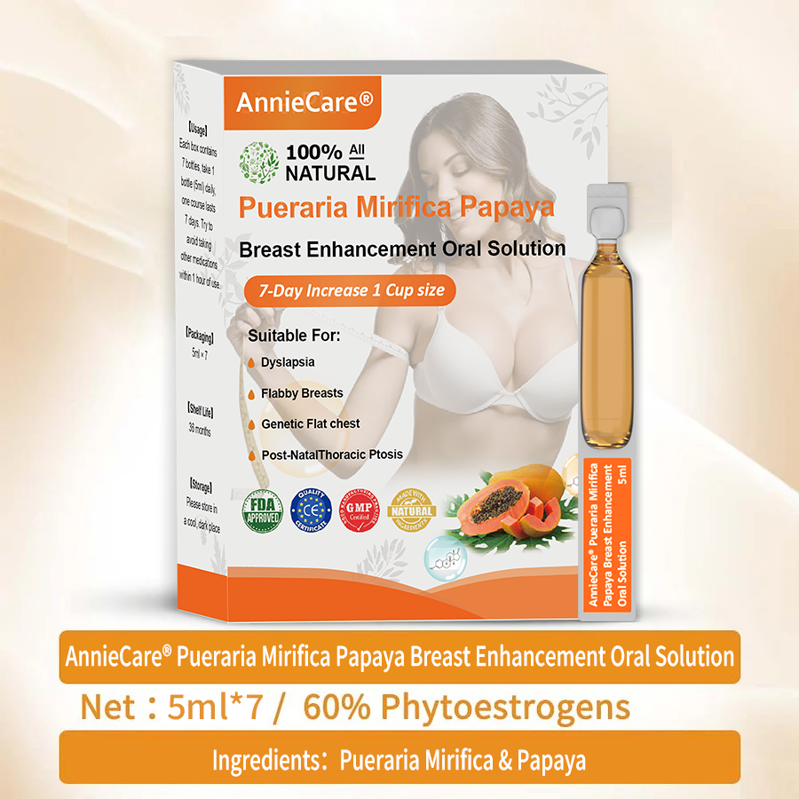 AnnieCare® Pueraria Mirifica Papaya Perorální roztok pro zvětšení prsou📈 (Plnější prsa - Podpora metabolismu tuků - Obnovení pružnosti pokožky)