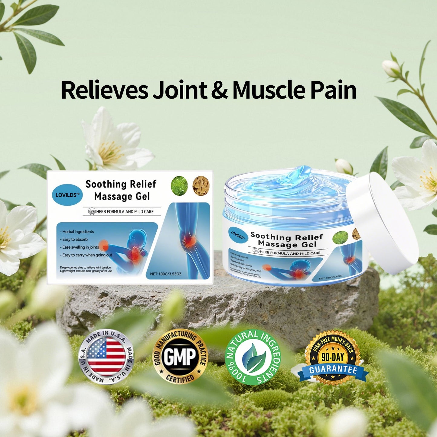 🔥Instant Pain Relief🔥 LOVILDS™ joint Relief Gel – Natural Herbal Ointment Wellness