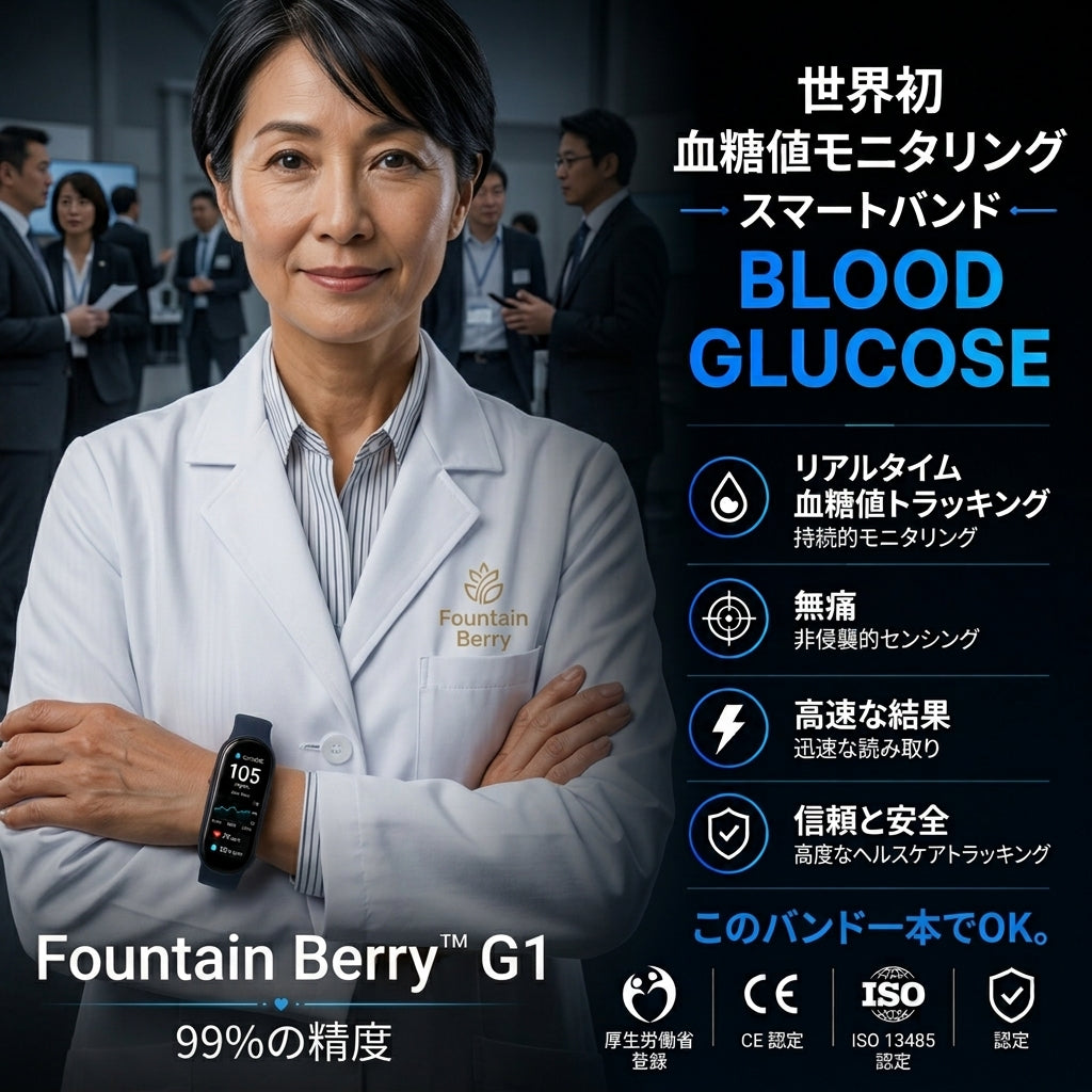 ⚡ラストチャンス – 期間限定キャンペーン 🏆 2026 Fountain Berry™ M9 – 非侵襲型スマートバンド 📈 12種類の健康レポート – 注射針不要