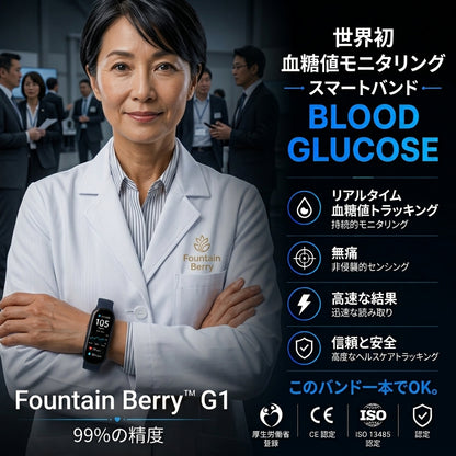 ⚡ラストチャンス – 期間限定キャンペーン 🏆 2026 Fountain Berry™ M9 – 非侵襲型スマートバンド 📈 12種類の健康レポート – 注射針不要