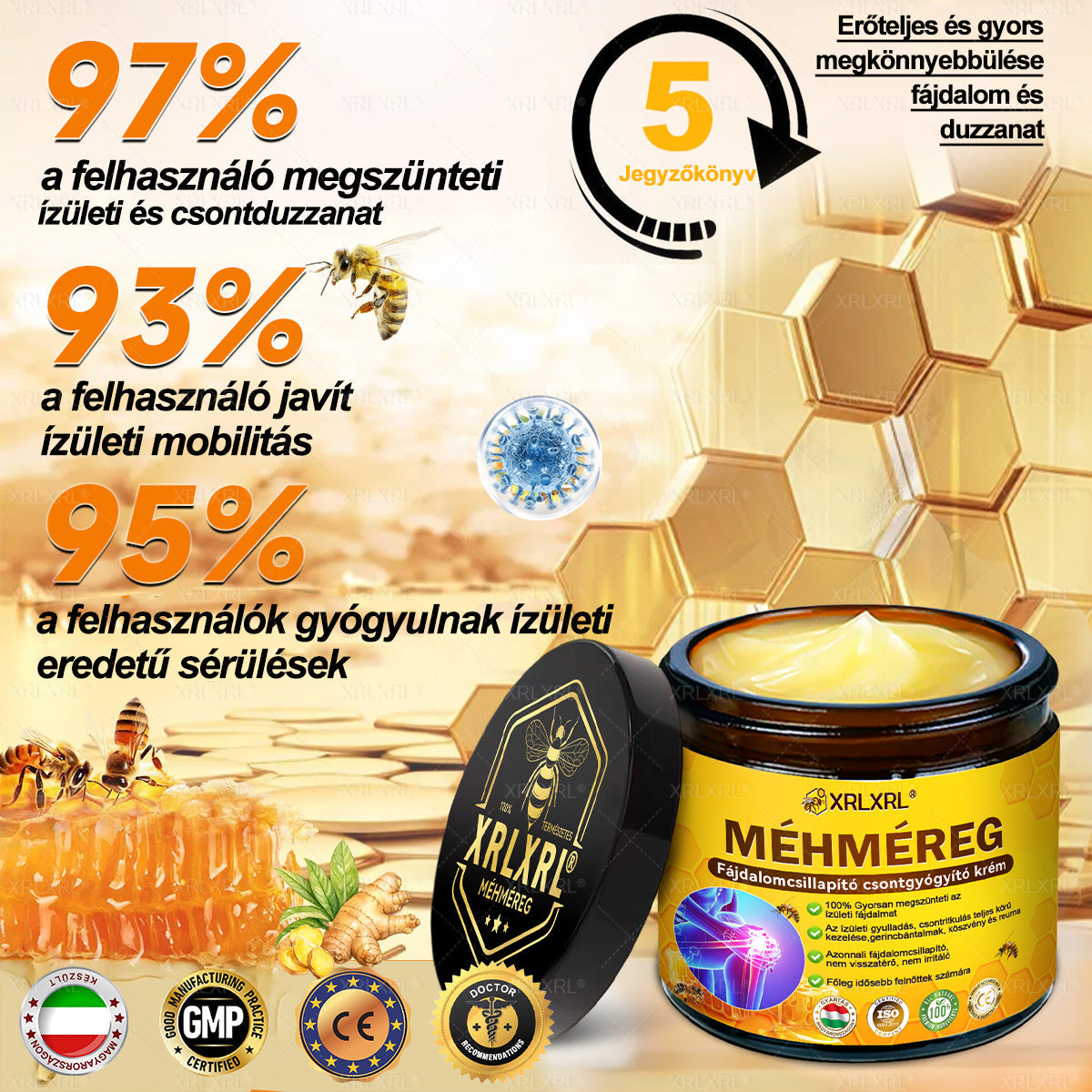 𝑿𝑹𝑳𝑿𝑹𝑳®🧑‍⚕️ Botulinum Toxin és Méhméreg Fájdalomcsillapító Csontgyógyító Krém (Felnőttek és idősek számára)