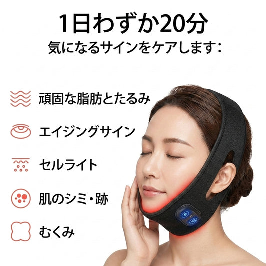 【公式】フォンテンベリー EMSリフトアップベルト ～赤色LED×温熱トリプルケアでフェイスライン引き締め～
