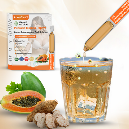 AnnieCare® Pueraria Mirifica Papaya Perorální roztok pro zvětšení prsou📈 (Plnější prsa - Podpora metabolismu tuků - Obnovení pružnosti pokožky)