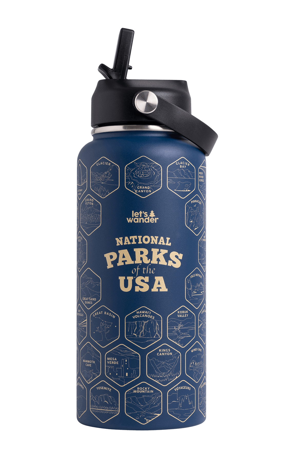 Lets Wander™ National Parks Water Bottle + Stickers
