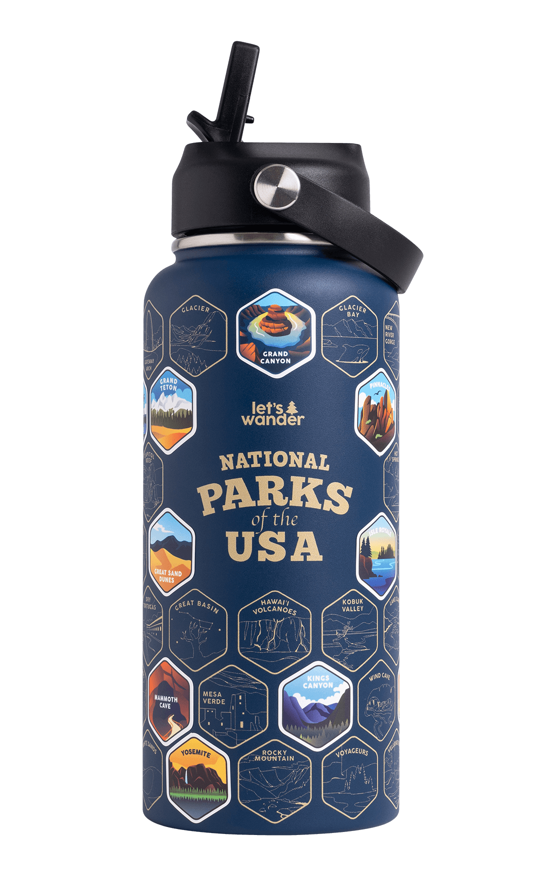 Lets Wander™ National Parks Water Bottle + Stickers