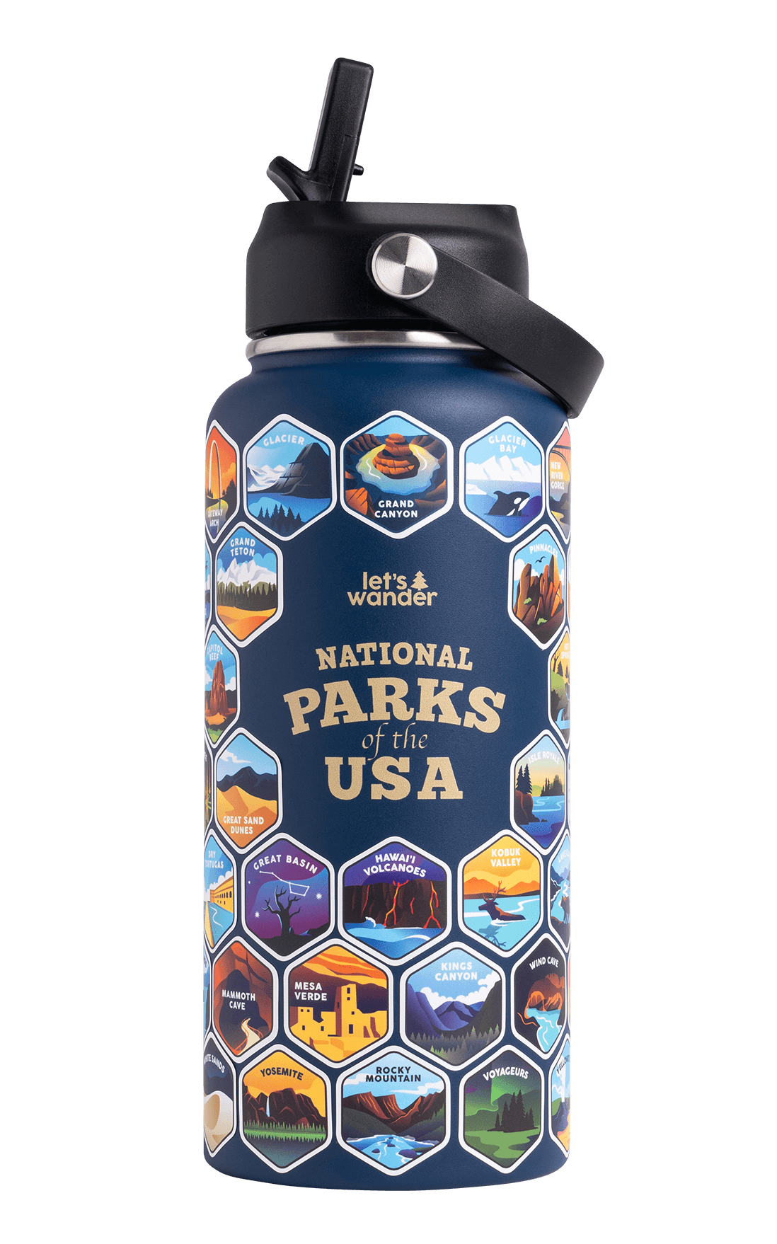 Lets Wander™ National Parks Water Bottle + Stickers