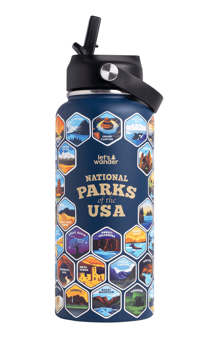 Lets Wander™ National Parks Water Bottle + Stickers
