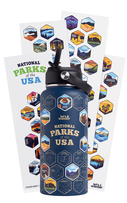 Lets Wander™ National Parks Water Bottle + Stickers