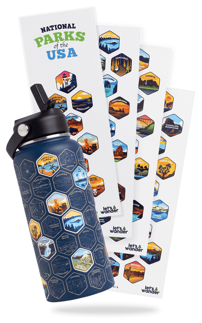 Lets Wander™ National Parks Water Bottle + Stickers