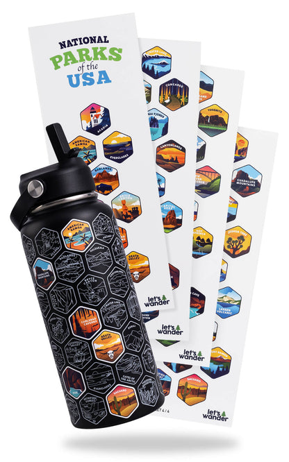 Lets Wander™ National Parks Water Bottle + Stickers
