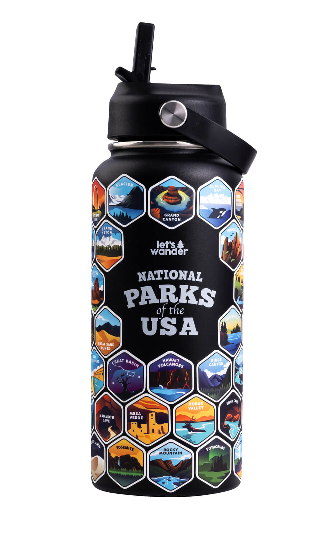 Lets Wander™ National Parks Water Bottle + Stickers