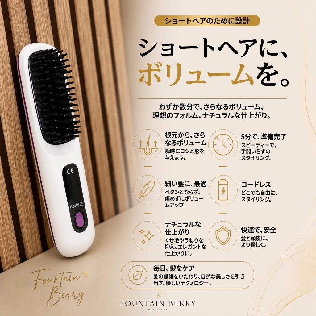 Fountain Berry™ – コードレス温風ブラシ