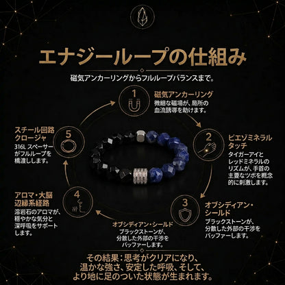 Fountain Berry™ メンズ フォーカス＆バランスブレスレット