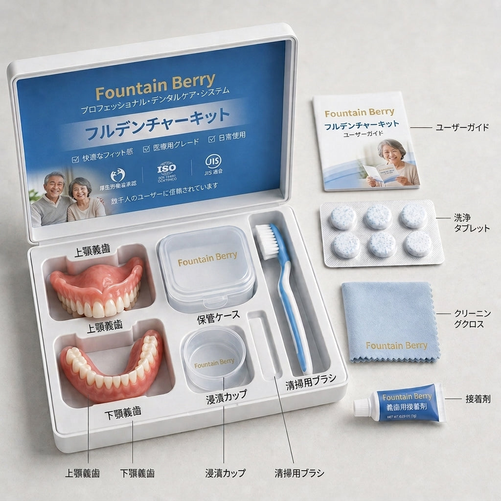 Fountain Berry™ カスタム装着即完了義歯——自然な見た目、快適な装着感
