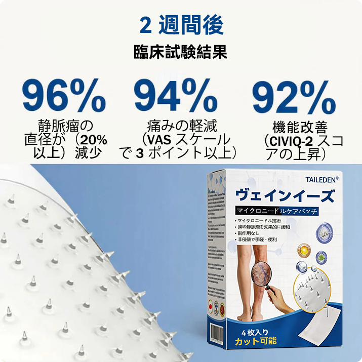 🇯🇵👨‍⚕️✅TAILEDEN® VeinEase マイクロニードルパッチ⚡すぐに実感、長く続く効果